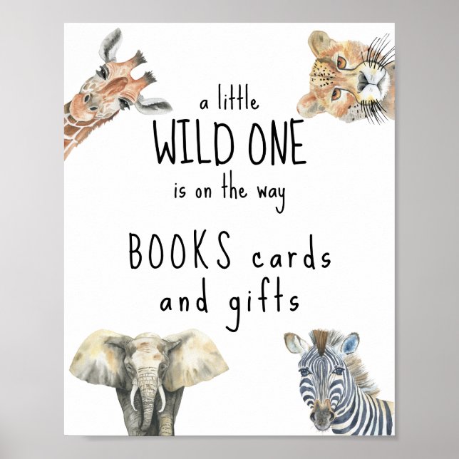 Poster Animaux Safari - Cartes de livres et cadeaux (Devant)