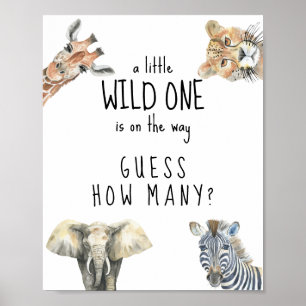 Poster Animaux Safari - Devinez combien de jeux