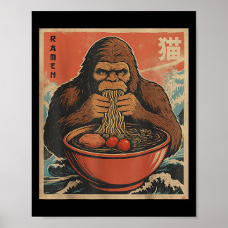 Poster Anime Bigfoot Ramen japonais Funny Kawaii Cadeaux 