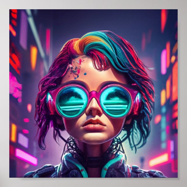 Poster Anime Cyberpunk Girl (Devant)