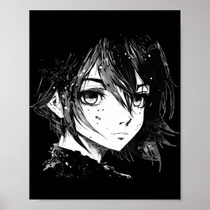Poster Anime Girl Anime Eyes Ink Art Dessin pour G