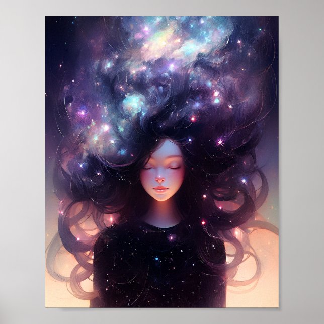 Poster Anime Girl Fabriquée En Étoiles (Devant)