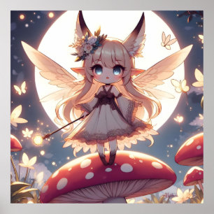 Poster Anime Girl Pixie Hippie Lune Fée