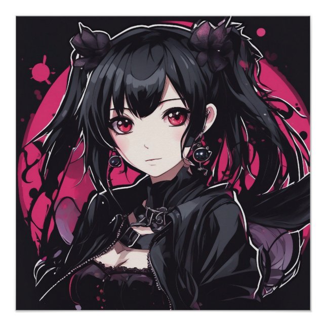 Poster Anime Goth Girl Imaginaire Art (Devant)