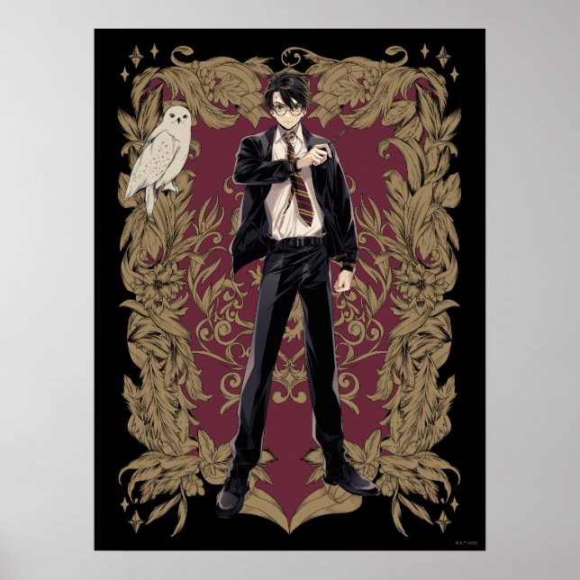 Poster Anime HARRY POTTER™ Cadre Orné (Devant)