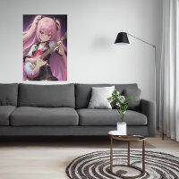 Anime jeune cool dame jouant de la guitare | Art A