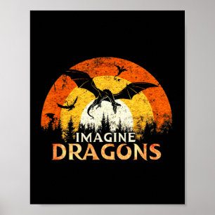 Poster Anime Kawaii Imaginaire Mythique Dragons Imagine V