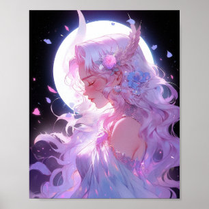 Poster Anime Moon Princess Imaginaire Art