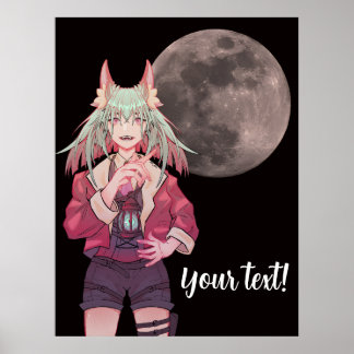 Poster Anime, pleine lune