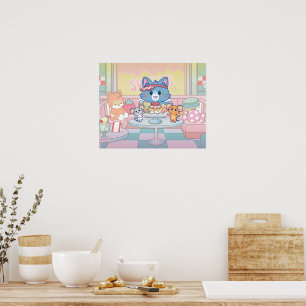 Poster Anime Tom, Jerry et Tuffy Dessert Parlor