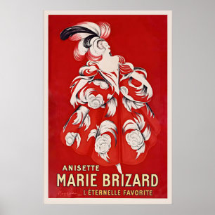 Poster Anisette Marie Brizard Cuisine Française Alcoholis
