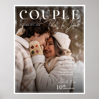 Poster Aniversaire Magazine Couverture photo Personnalise