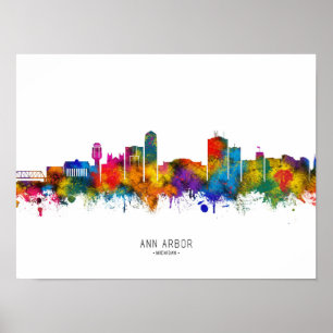Poster Ann Arbor Michigan Skyline