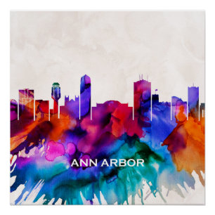 Poster Ann Arbor Skyline