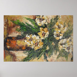 Poster Ann Hayes Peinture Fleurs Jaunes Dans Le Va