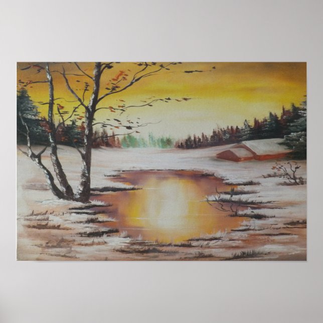 Poster Ann Hayes Peinture Scène d'hiver (Devant)