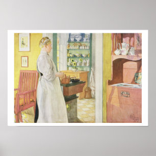 Poster Anna Arnbom (scène de cuisine), pub. dans "Lasst