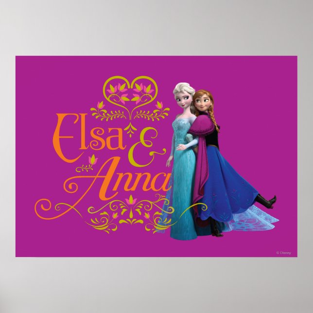 Poster Anna et Elsa | Retour arrière (Devant)