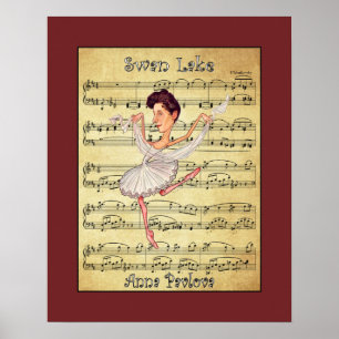 Poster Anna Pavlova ~ P. Tchaïkovski ~ Ballet russe ~
