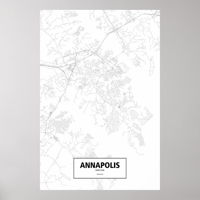 Poster Annapolis, Maryland (noir sur blanc) (Devant)