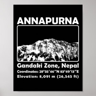 Poster Annapurna Mif Népal Randonnée Trekking Montagne