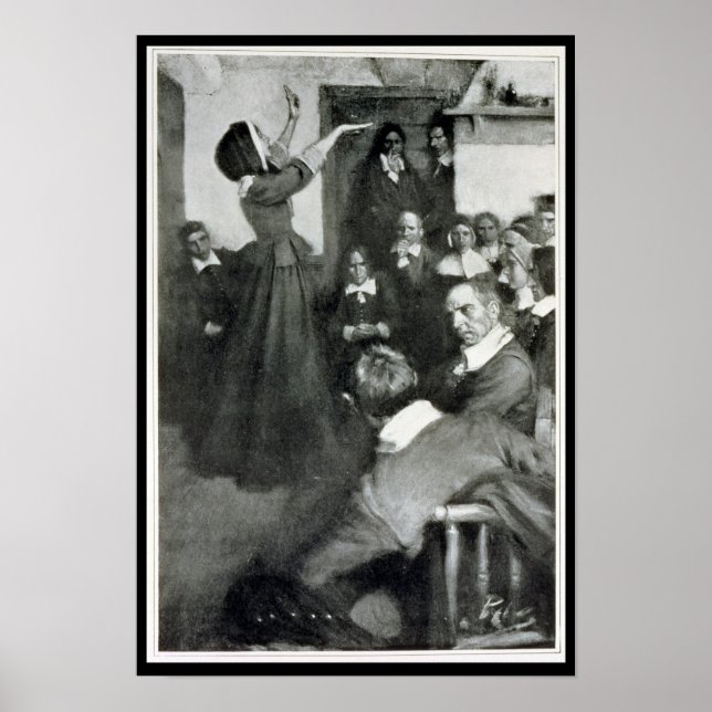 Poster Anne Hutchinson Prêcher dans sa maison à Boston (Devant)