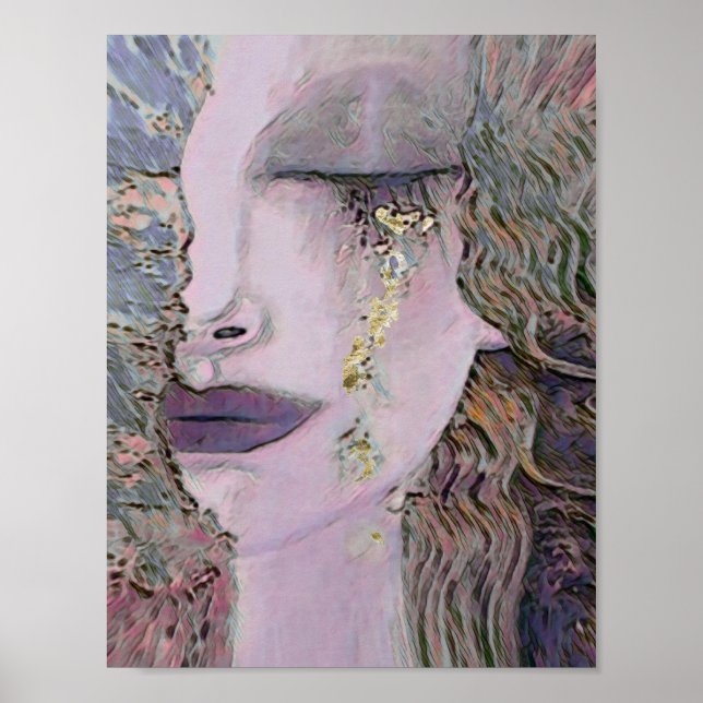 Poster Anne Marie Zilberman / Femme avec une larme d'or (Devant)