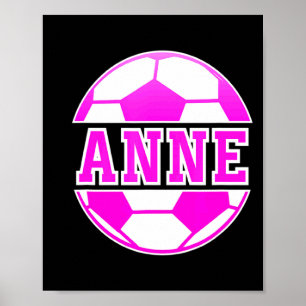 Poster Anne Nom Filles Football Jouent Au Football Sport