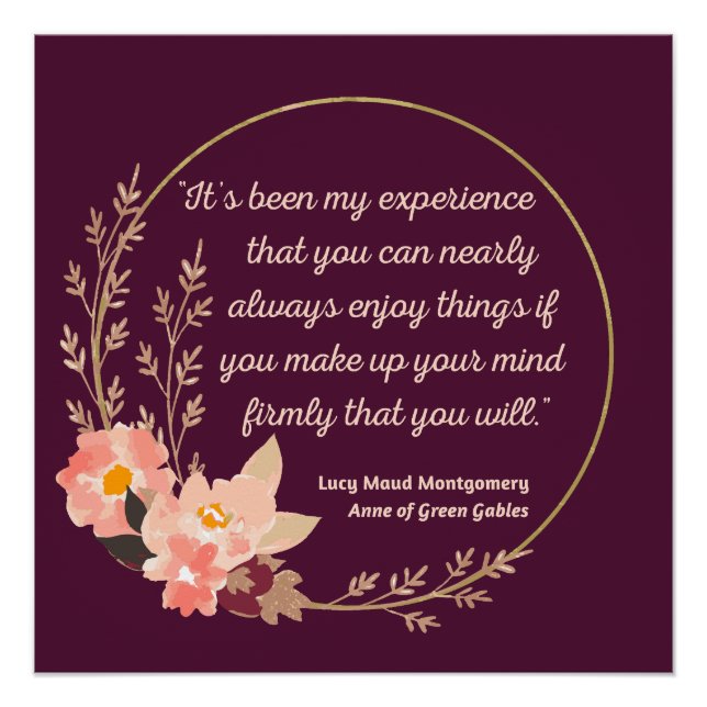 Poster Anne Of Green Gables Citation I - Style mignon (Devant)