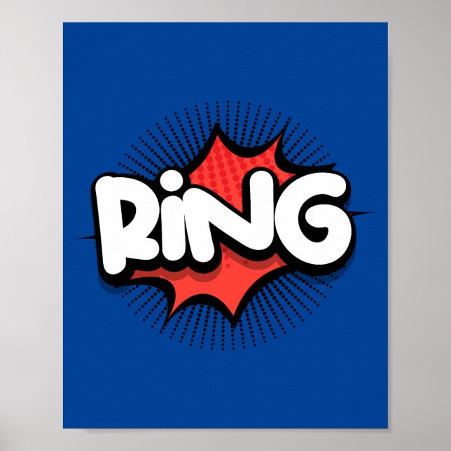 Poster Anneau! Effet sonore Vibrant Pop Art (Devant)