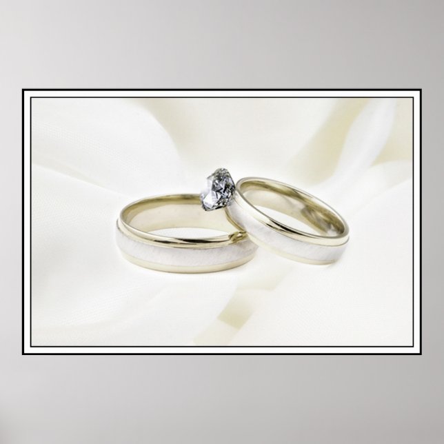 Poster Anneaux mariages sur satin (Devant)