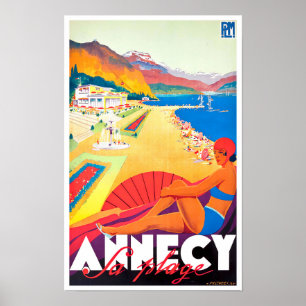 Poster Annecy France voyage vintage