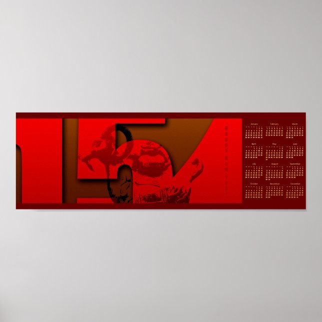 Poster Année 2015 des chèvres à mouton noir - Calendrier  (Devant)