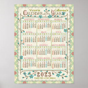 Poster Année civile 2023 Art Nouveau victorien   Personna
