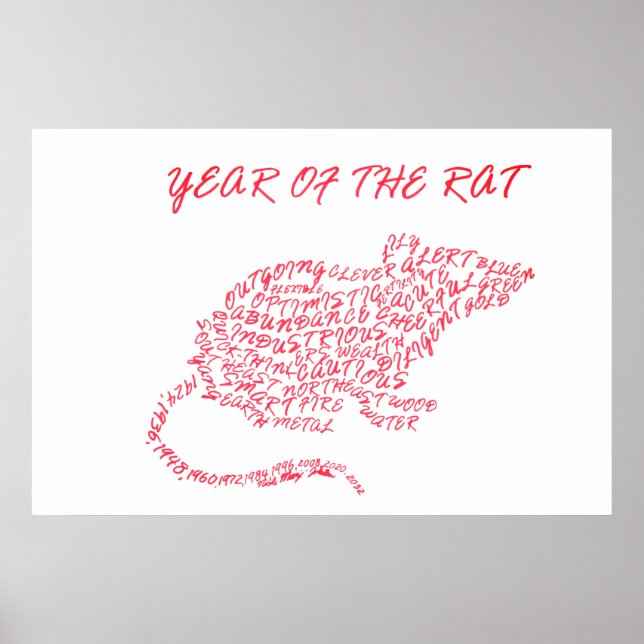 Poster Année du calcaire du rat (Devant)