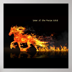 Poster Année du Cheval 2026 (Cheval de Feu)