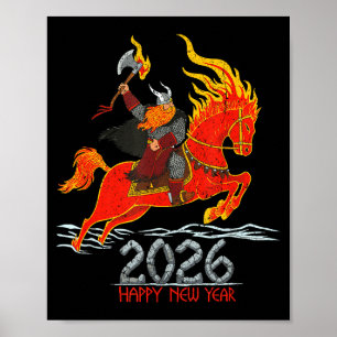 Poster Année du cheval de feu – Nouvel An du zodiaque chi