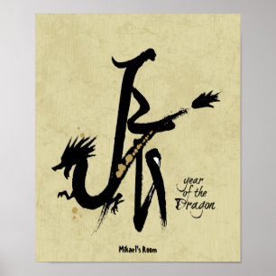 Poster Année du Dragon - Zodiaque chinois