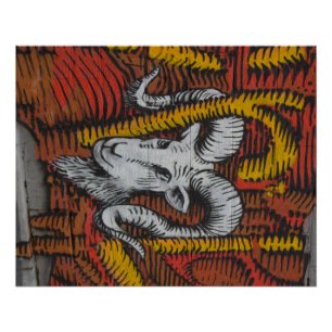 Poster Année du Graffiti de mouton de chèvre