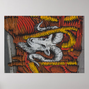 Poster Année du Graffiti de mouton de chèvre