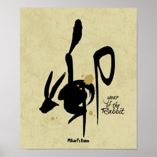 Poster Année du lapin - Zodiaque chinois
