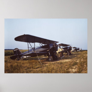 Poster Années 1940 Crop Duster Biplanes