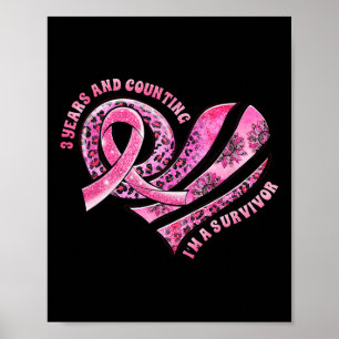 Poster Années et comptage Je suis un survivant Cancer du