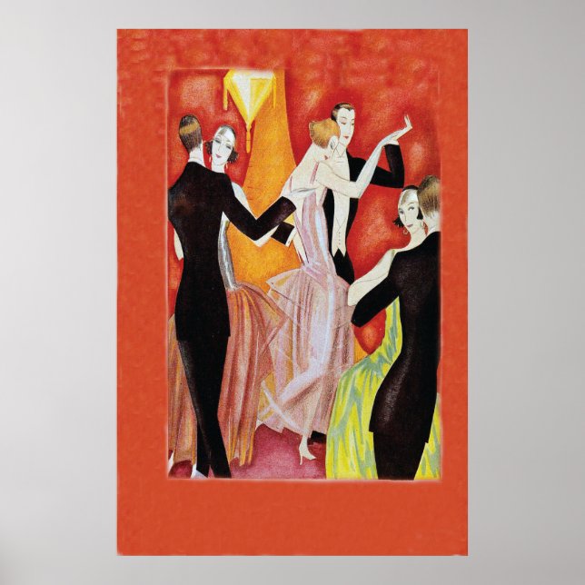 Poster Années folles Couples dansants (Devant)