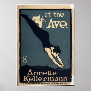 Poster Annette Kellerman Swim Dive Theatre New York