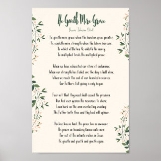 Poster Annie Johnson Flint - He Giveth More Grace