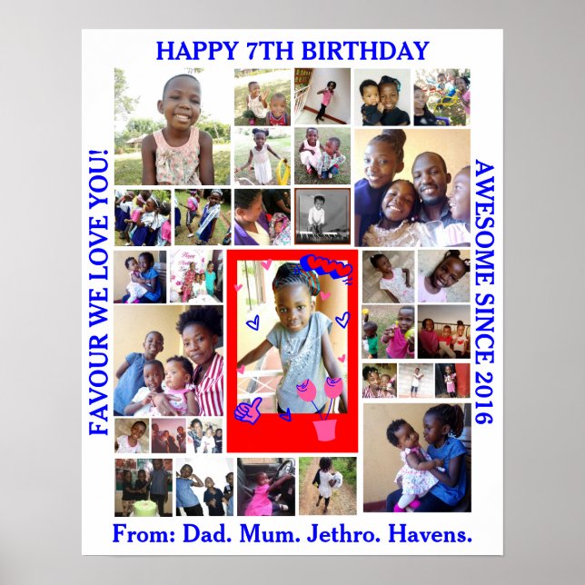 Poster Anniversaire 31 Photo Collage personnalisé (Devant)