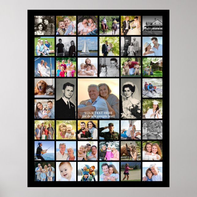 Poster Anniversaire 43 Photo Collage personnalisé personn (Devant)