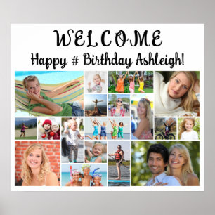 Poster Anniversaire Bienvenue 18 photo Collage personnali