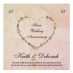 Poster Anniversaire d'argent personnalisable